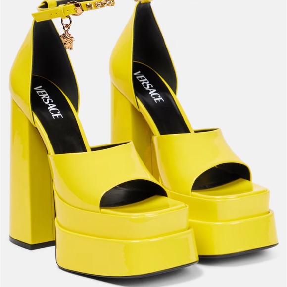 VERSACE Medusa Aevitas patent leather platform sandals - Picture 1 of 6